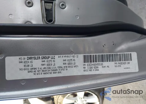 2013 Dodge Charger Sxt из США, поврежденный, VIN 2C3CDXHG0DH593165